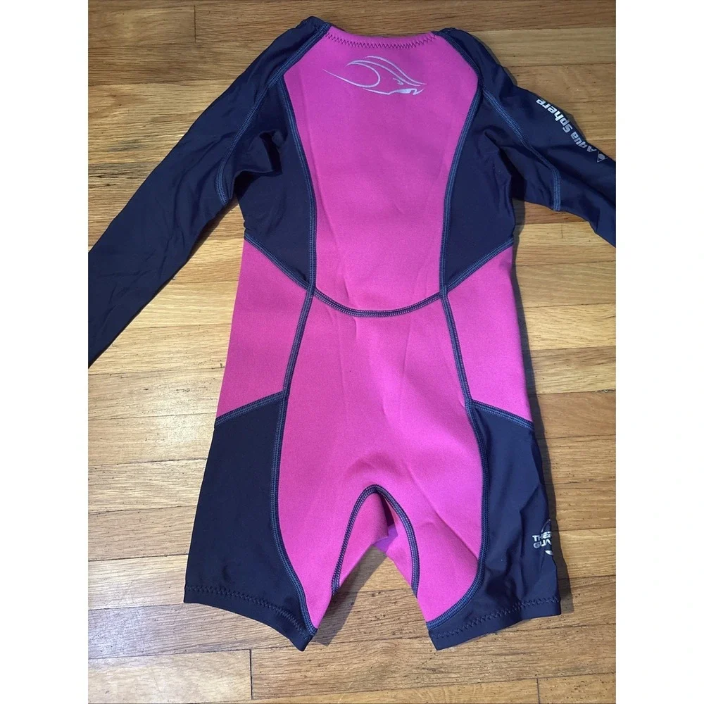 Aqua Sphere Stingray HP Thermo Guard Wetsuit Size 2 Long Sleeve Pink/Blue